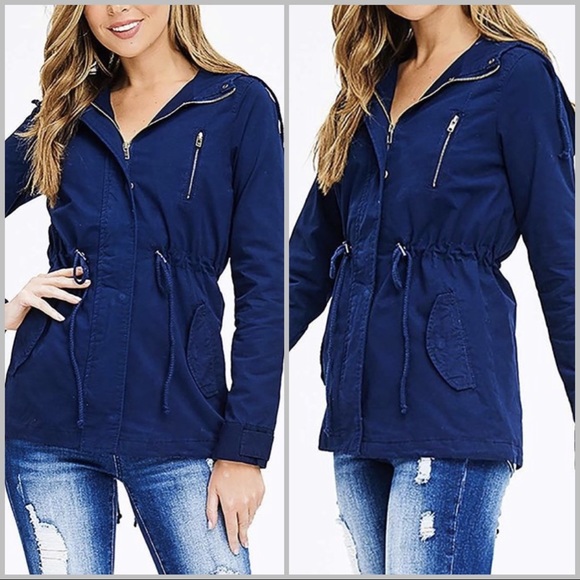 ‼️CLEARANCE‼️ Navy Hooded Jacket - Picture 3 of 7